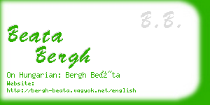 beata bergh business card